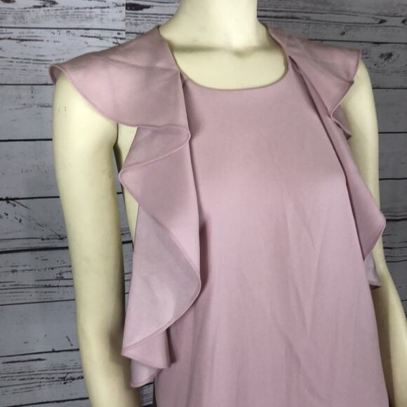 BCBGMAXAZRIA Jenni Ruffle-Shoulder sleevless cut out Dress size medium - Picture 7 of 12